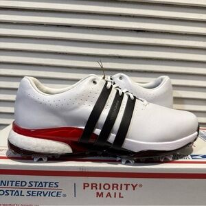 New Adidas Tour360 24 Boost Golf Shoes White Red Men’s Size 8.5 IH8539